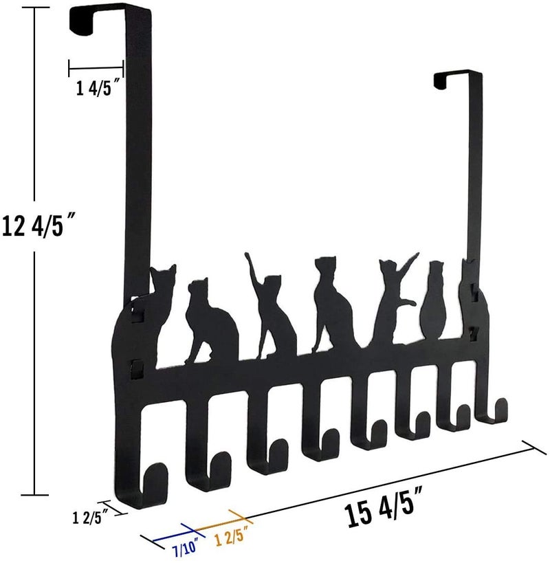 Wintek Over the Door Hook Hanger, Heavy Duty Organizer Rack for Towel, Hat,Hoodies,Coat , Cloth,Bag - 8 Hooks (Black) - Image 3